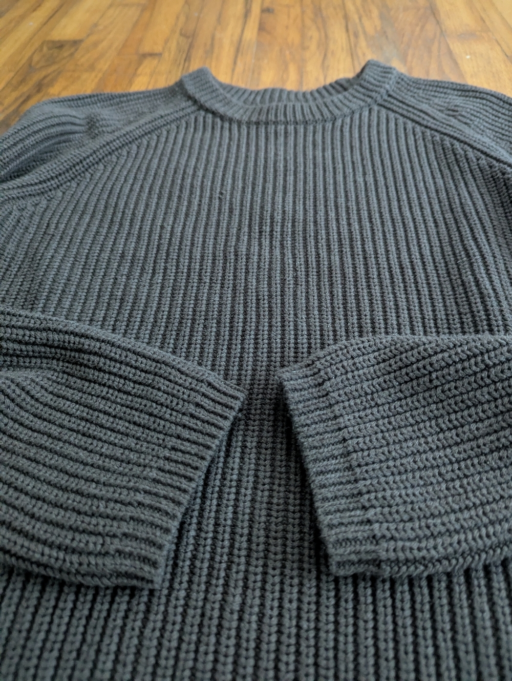 Quince 100% Organic Cotton Fisherman Crew Sweater Heather Brown Medium - Picture 12 of 13